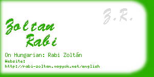zoltan rabi business card