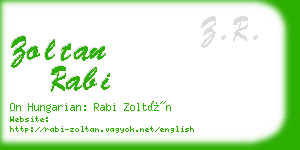 zoltan rabi business card